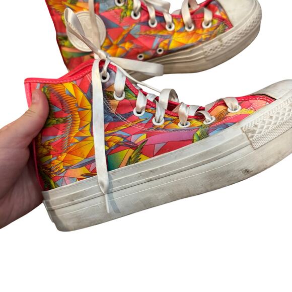 Converse Neon Satin Geometric BIRDS OF MARS HI-TOP Platform Shoes - Picture 8 of 8